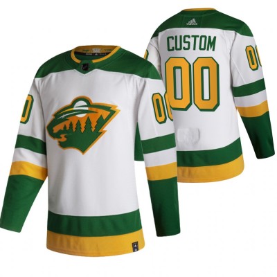 Minnesota Wild Custom White Men's Adidas 202021 Alternate Authentic Player NHL Jersey